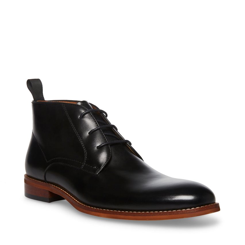 Zapatos Derby Steve Madden Favien Cuero Hombre Negras | ES UE3264